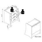 Ensemble de chambre à coucher Manhattan Comfort Coney avec commode et table de chevet 3 pièces
