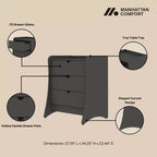 Ensemble de chambre à coucher Manhattan Comfort Coney avec commode et table de chevet 3 pièces