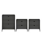 Ensemble de chambre à coucher Manhattan Comfort Coney avec commode et table de chevet 3 pièces