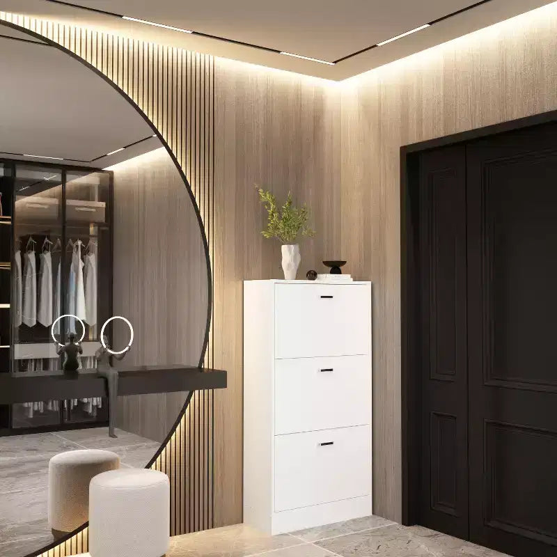Famapy Meuble à Chaussures Moderne Étagère à Chaussures d'Entrée 3 Niveaux