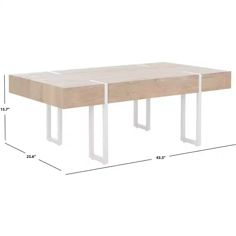Table basse Aberton - COF7009A - Naturel/Blanc - Safavieh