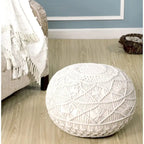 Repose-pieds pouf tissé naturel