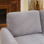 Canapé Loveseat Hyleory 57,48'' en Lin Rembourré avec Tête de Clou et Pieds en Bois Massif