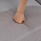 Canapé Loveseat Hyleory 57,48'' en Lin Rembourré avec Tête de Clou et Pieds en Bois Massif