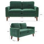 Canapé Loveseat Hyleory 57,48'' en Lin Rembourré avec Tête de Clou et Pieds en Bois Massif