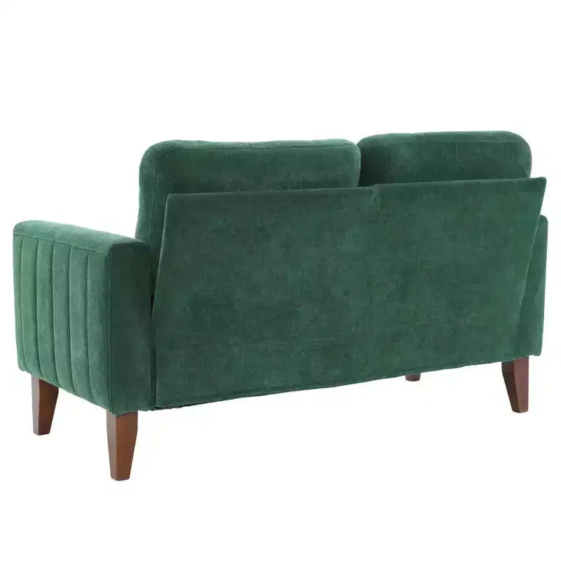 Canapé Loveseat Hyleory 57,48'' en Lin Rembourré avec Tête de Clou et Pieds en Bois Massif