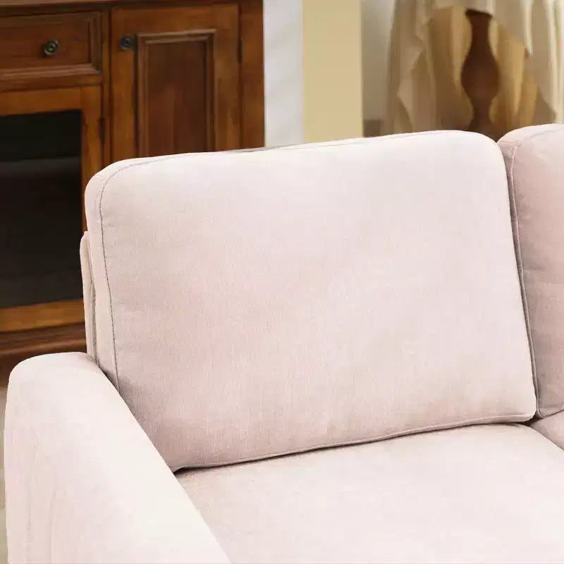 Canapé Loveseat Hyleory 57,48'' en Lin Rembourré avec Tête de Clou et Pieds en Bois Massif