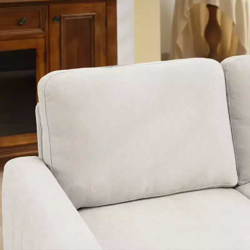 Canapé Loveseat Hyleory 57,48'' en Lin Rembourré avec Tête de Clou et Pieds en Bois Massif