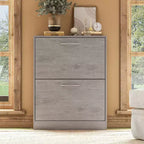 Famapy Gray Entryway Shoe Cabinet With Flipped Drawers