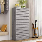 amapy Meuble à chaussures en bois avec motif grain de bois, étagère à chaussures à 3 niveaux pour entrée