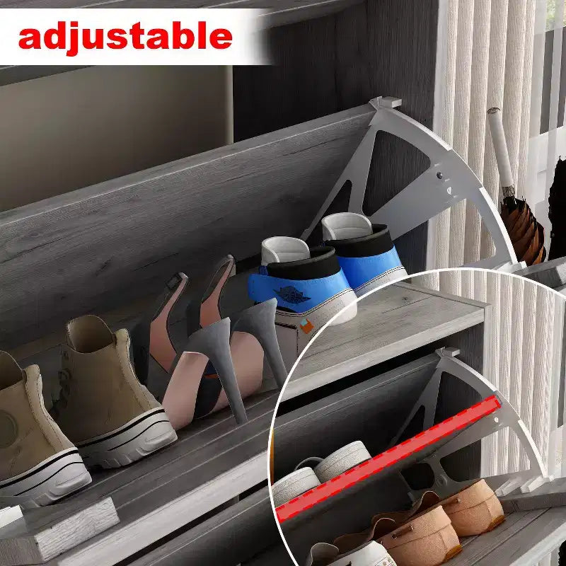 amapy Meuble à chaussures en bois avec motif grain de bois, étagère à chaussures à 3 niveaux pour entrée