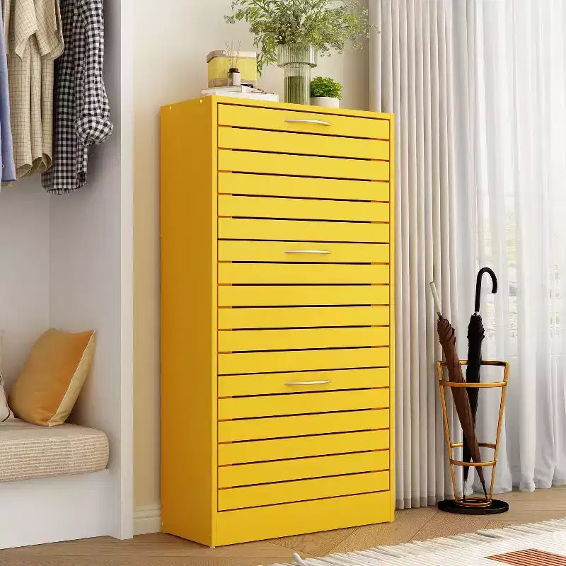 amapy Meuble à chaussures en bois avec motif grain de bois, étagère à chaussures à 3 niveaux pour entrée