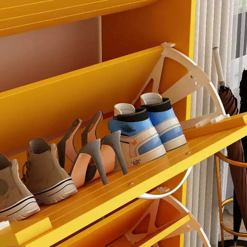 amapy Meuble à chaussures en bois avec motif grain de bois, étagère à chaussures à 3 niveaux pour entrée