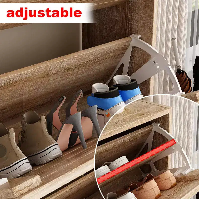 amapy Meuble à chaussures en bois avec motif grain de bois, étagère à chaussures à 3 niveaux pour entrée