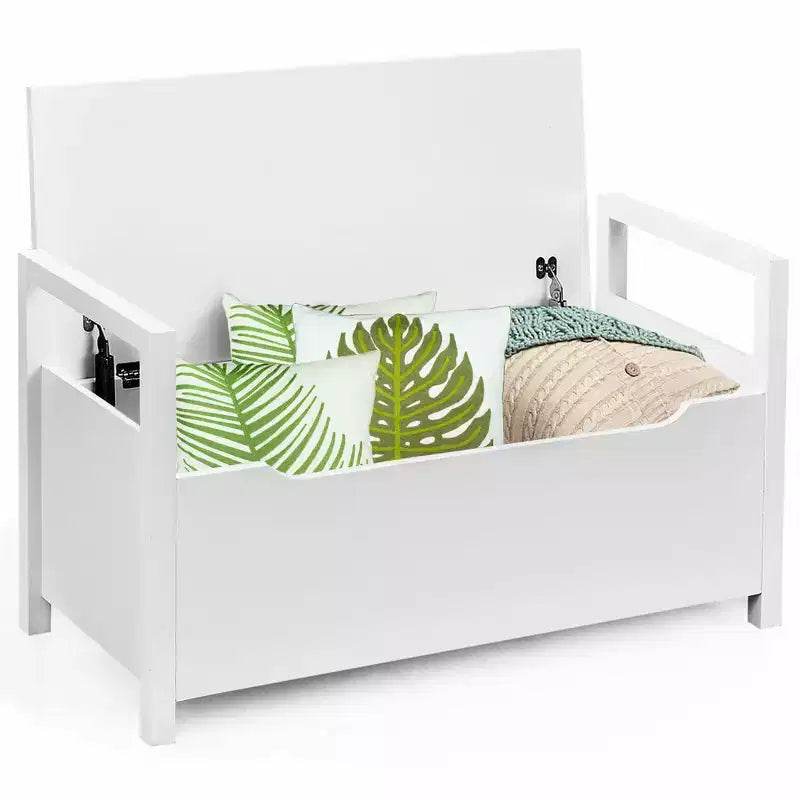 Banc à chaussures Costway avec étagère de rangement, coussin de siège, pouf pour chambre à coucher, couloir, entrée, noir/blanc