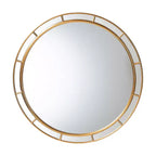 Miroir décoratif rond Ulvi en feuille d'or antique Baxton Studio