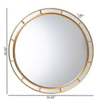 Miroir décoratif rond Ulvi en feuille d'or antique Baxton Studio