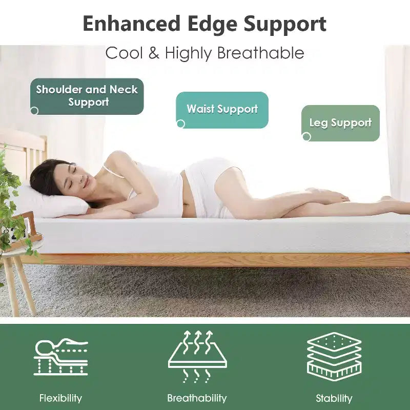 FDW Matelas 10 pouces en mousse à mémoire de forme au gel pour un sommeil frais et un soulagement de la pression/Matelas de fermeté moyenne CertiPUR-US/Matelas en boîte
