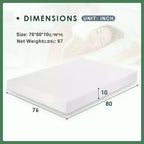FDW Matelas 10 pouces en mousse à mémoire de forme au gel pour un sommeil frais et un soulagement de la pression/Matelas de fermeté moyenne CertiPUR-US/Matelas en boîte