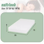 Matelas en mousse à mémoire de forme de 8 pouces FDW Matelas en mousse confortable ondulée de 8 pouces, certifié CertiPUR-US, housse douce amovible, blanc