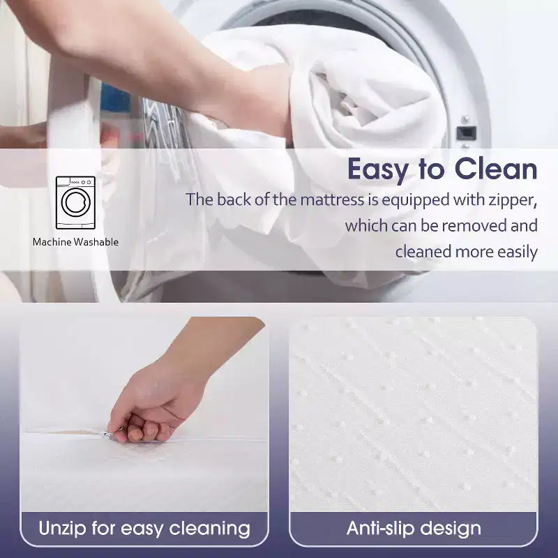 Matelas en mousse à mémoire de forme gel FDW de 6 pouces, matelas en boîte avec housse zippée lavable et amovible, sans fibre de verre, certifié CertiPUR-US