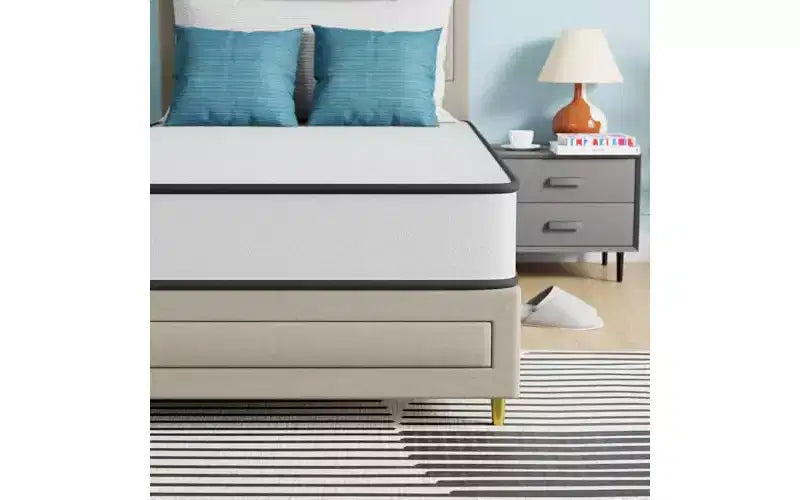 Matelas à ressorts semi-ferme FDW 8 pouces pour un sommeil frais et un soulagement de la pression, sans fibre de verre, livré en boîte, certifié CertiPUR-US