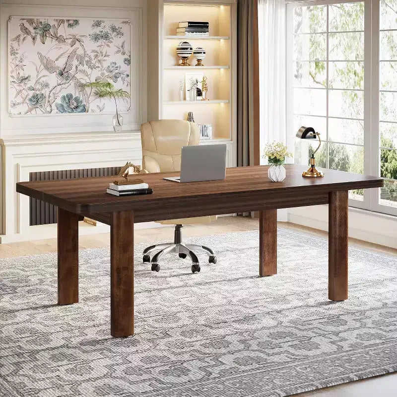 Table de conférence Lantine de 160 cm avec pieds en bois massif