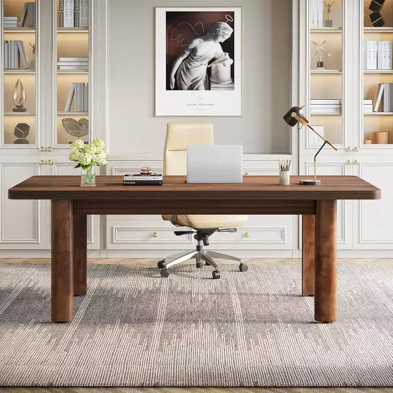Table de conférence Lantine de 160 cm avec pieds en bois massif