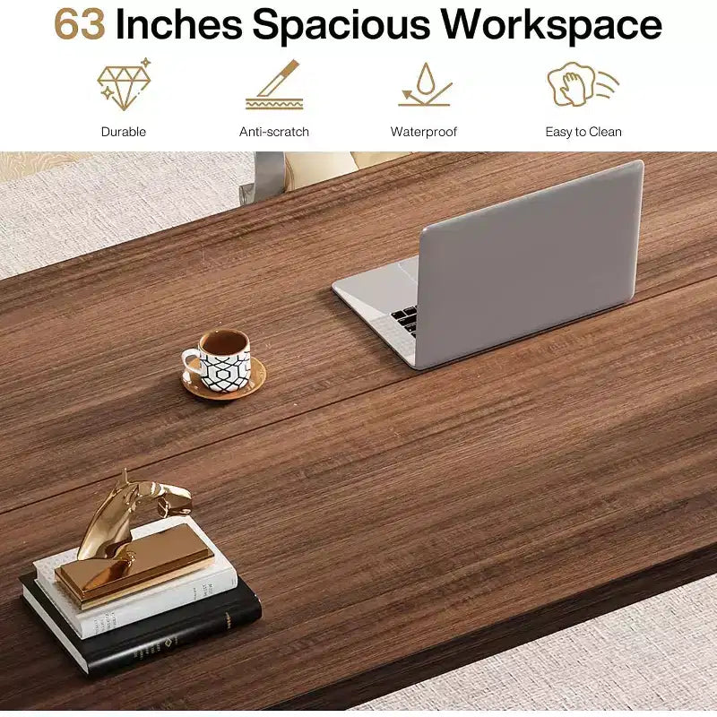 Table de conférence Lantine de 160 cm avec pieds en bois massif
