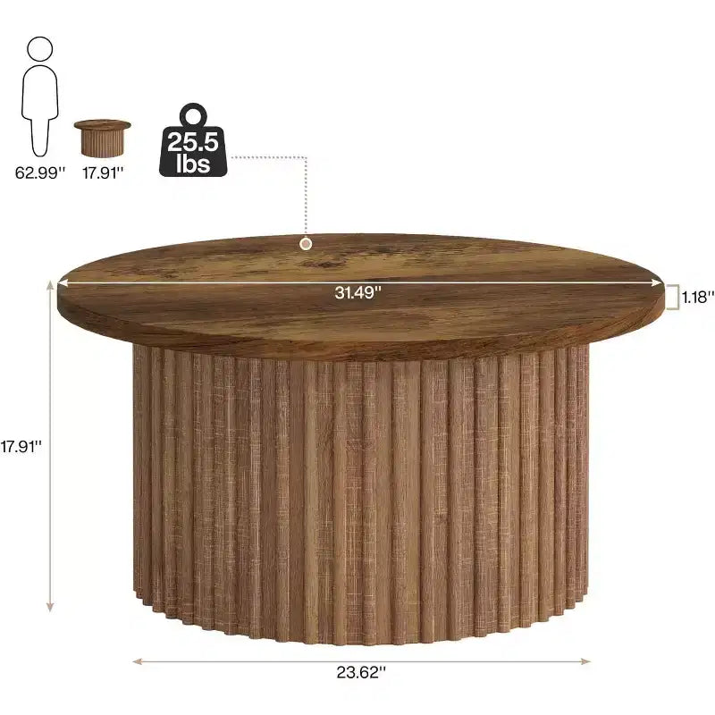 Table basse ronde de ferme Lantine 31.5