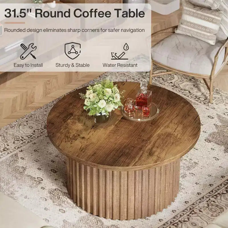 Table basse ronde de ferme Lantine 31.5
