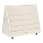 Présentoir et rangement de livres mobiles double face en bois ECR4Kids, meuble Montessori