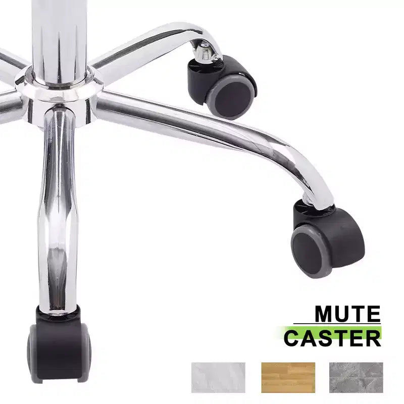 Chaise de bureau moderne VECELO en cuir PU avec rembourrage et base métallique réglable, chaises de bureau pivotantes sans accoudoirs à dossier mi-hauteur