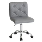 Chaise de bureau moderne VECELO en cuir PU avec rembourrage et base métallique réglable, chaises de bureau pivotantes sans accoudoirs à dossier mi-hauteur