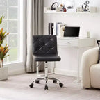 Chaise de bureau moderne VECELO en cuir PU avec rembourrage et base métallique réglable, chaises de bureau pivotantes sans accoudoirs à dossier mi-hauteur
