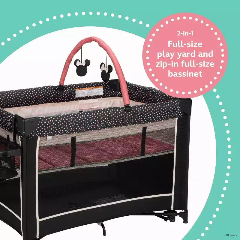 Parc Disney Bébé Minnie Mouse 2-en-1 avec berceau à bascule