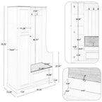 Porte-manteau avec banc rabattable, banc d'entrée avec patère, banc de rangement autoportant pour buanderie, salon, entrée