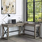 Bureau Talmar 170 cm avec base en bois et tiroir classeur - Acme Furniture