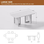 Table à manger rectangulaire en bois Mid-Century Dovelina Table de cuisine en rotin pour 6 personnes - 67