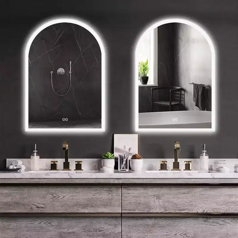 Dovelina Miroir LED arqué de salle de bain avec fonction anti-buée