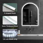 Dovelina Miroir LED arqué de salle de bain avec fonction anti-buée