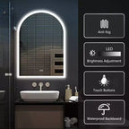 Dovelina Miroir LED arqué de salle de bain avec fonction anti-buée