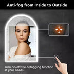 Dovelina Miroir LED arqué de salle de bain avec fonction anti-buée