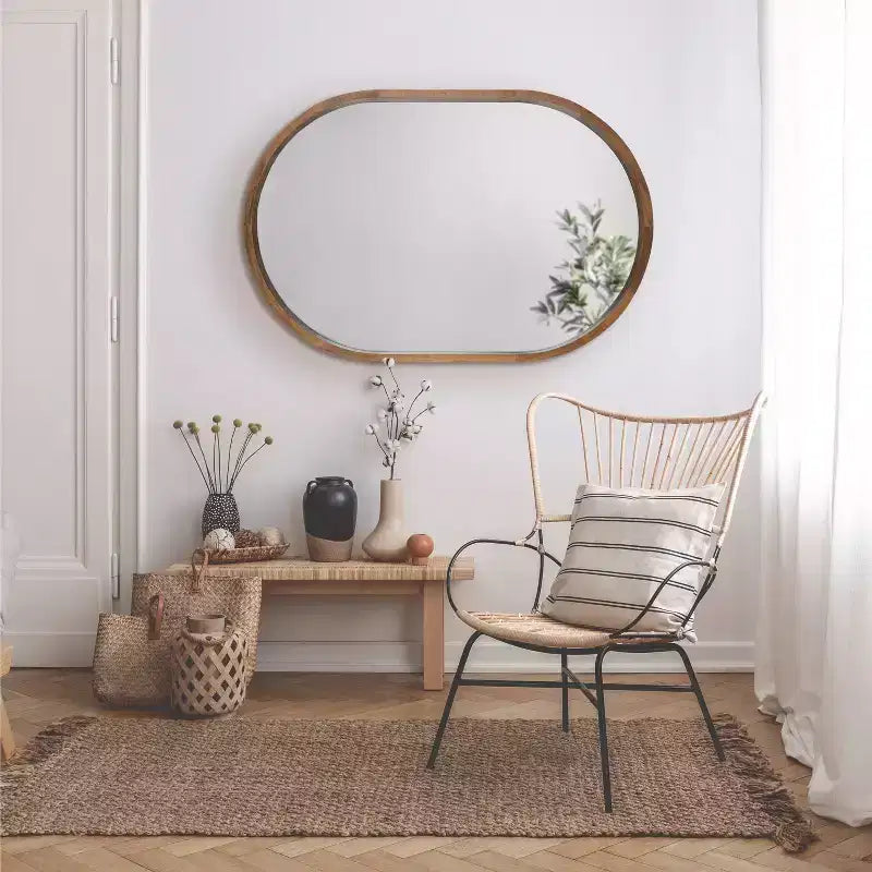 Miroir mural capsule encadré en bois Hutton 24 x 36 - Kate & Laurel All Things Decor