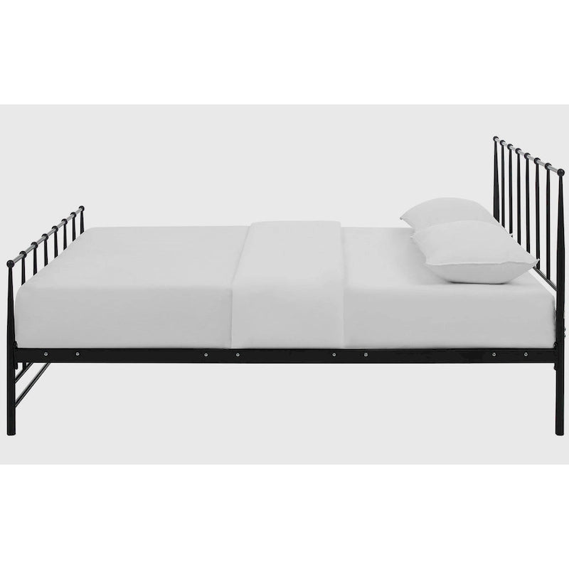 Cadre de lit double King Size en métal marron