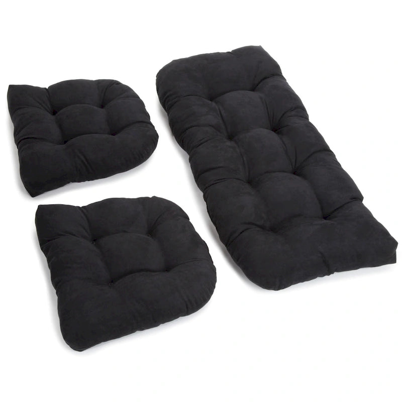 Ensemble de coussins de causeuse d'intérieur 3 pièces en microsuède