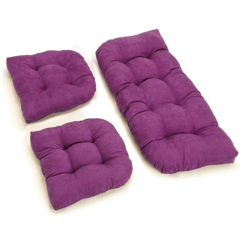 Ensemble de coussins de causeuse d'intérieur 3 pièces en microsuède