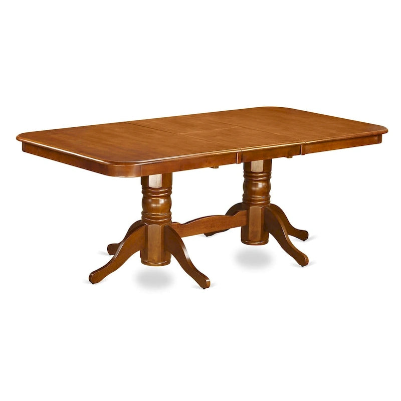 Ensemble de salle à manger — Comprend 1 table à manger rectangulaire et 8 chaises de salle à manger, brun selle (styles d'assise sélectionnables)