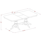 Ensemble de salle à manger — Comprend 1 table à manger rectangulaire et 8 chaises de salle à manger, brun selle (styles d'assise sélectionnables)