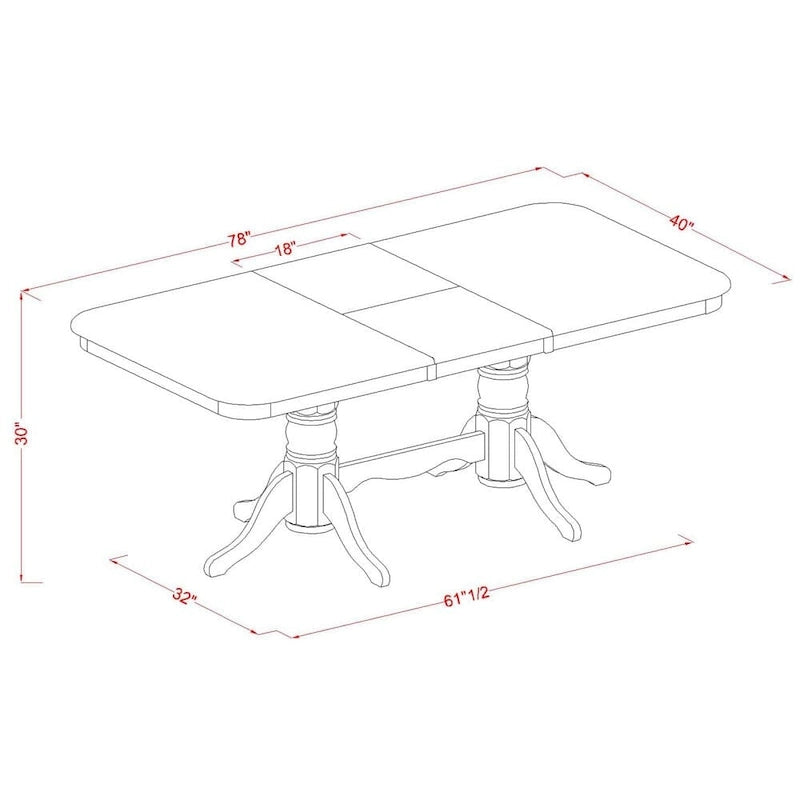 Ensemble de salle à manger — Comprend 1 table à manger rectangulaire et 8 chaises de salle à manger, brun selle (styles d'assise sélectionnables)